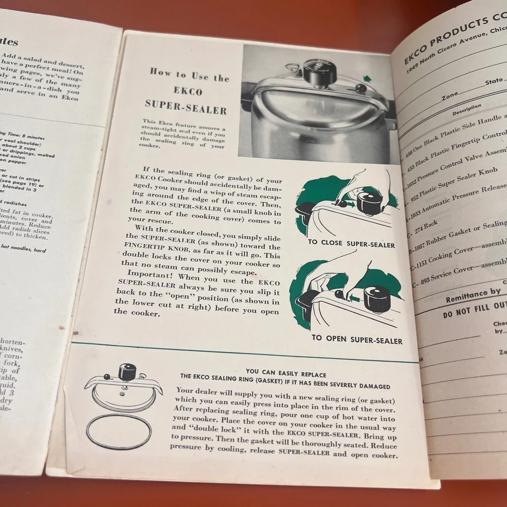 Vtg 1945 Ekco Pressure Cooker Minute Magic Cookbook Instruction Manual Booklet